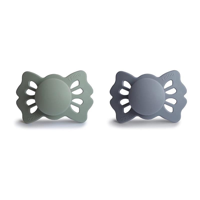 Mushie - 2Pk Sage/Great Gray Lucky Symmetrical Silicone Pacifier, 0/6M Image 1