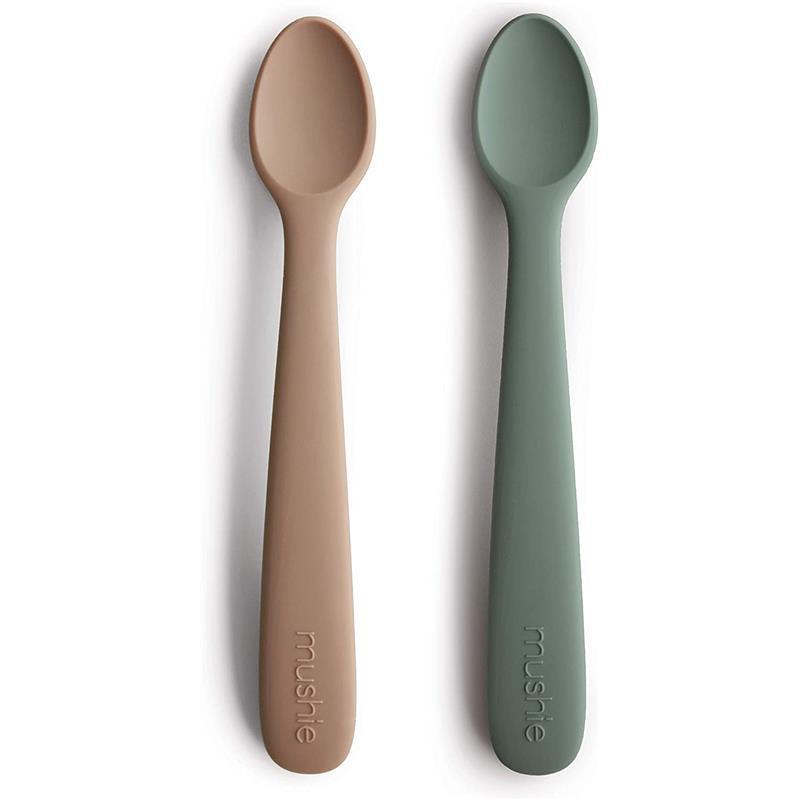 Mushie - 2Pk Silicone Feeding Spoons, Dried Thyme/Natural Image 1