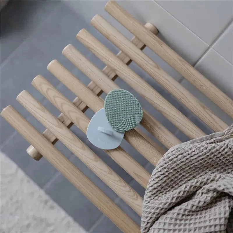 Mushie - Baby Bath Cradle Cap Brush for Dry Skin, Eczema Treatment, 2 Pack, Natural/Cambridge Blue Image 8