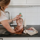 Mushie - Baby Bath Cradle Cap Brush for Dry Skin, Eczema Treatment, 2 Pack, Natural/Cambridge Blue Image 9