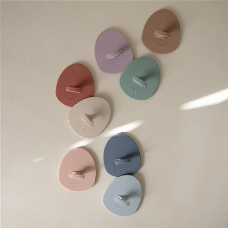 Mushie Silicone Baby Bath Cradle Cap Brush 2 Pack - Tradewinds & Periwinkle Image 3