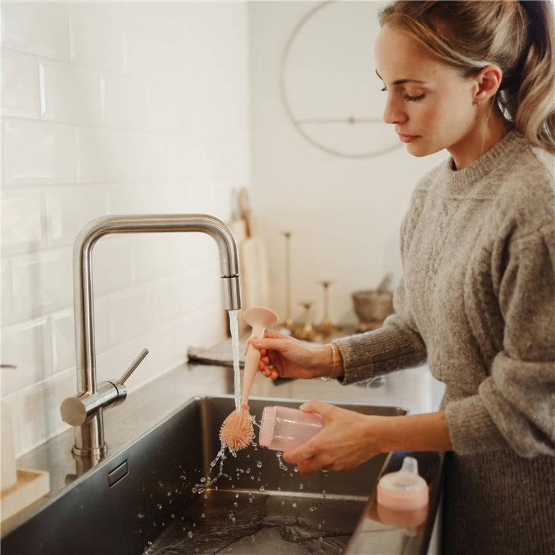 Mushie Silicone Baby Bottle Brush - Blush Image 5