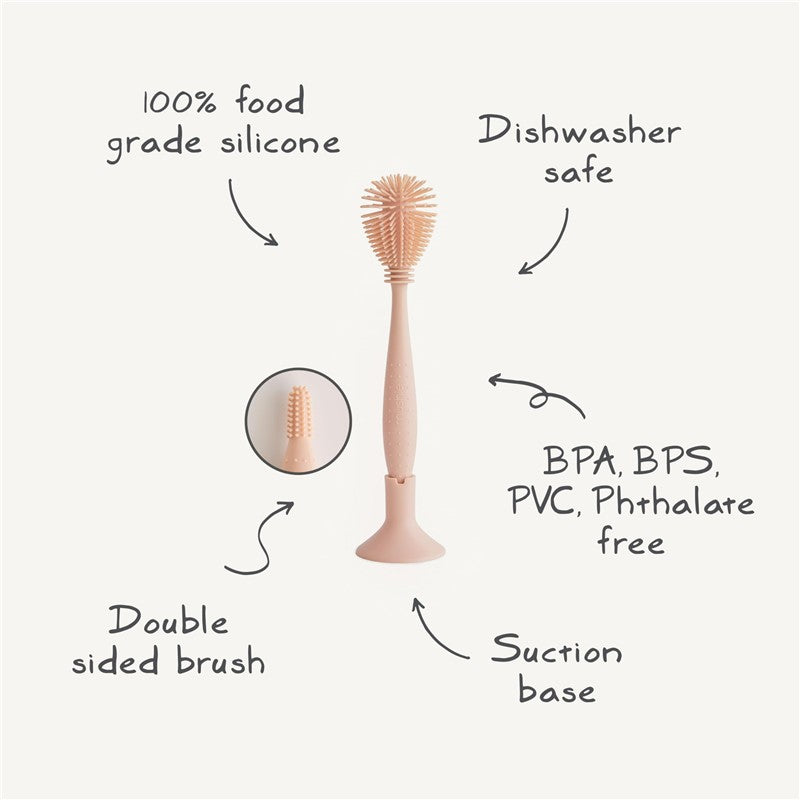 Mushie Silicone Baby Bottle Brush - Shifting Sand Image 2