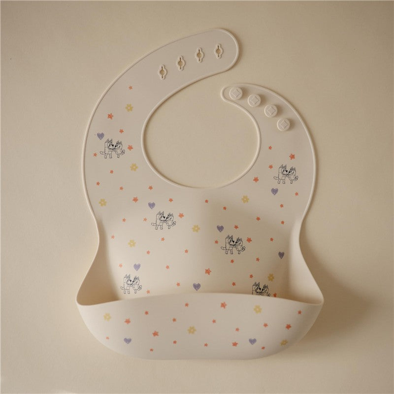 Mushie Silicone Baby Bib - Bluey Ivory Image 3