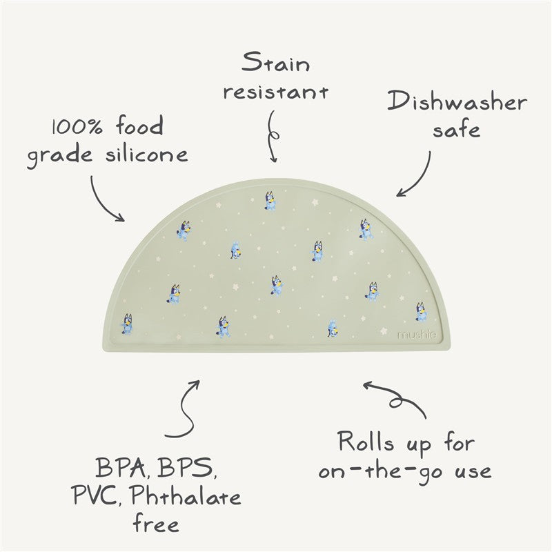 Mushie Silicone Placemat - Bluey Sage Image 5