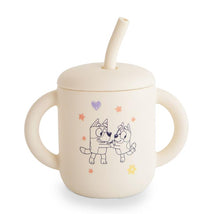 Mushie - Bluey X Mushie Silicone Training Cup + Straw, Bluey Ivory Image 1