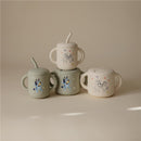 Mushie Silicone Training Cup + Straw - Bluey Ivory Image 8