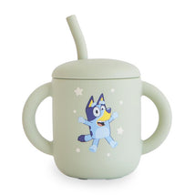 Mushie - Bluey X Mushie Silicone Training Cup + Straw, Bluey Sage Image 1