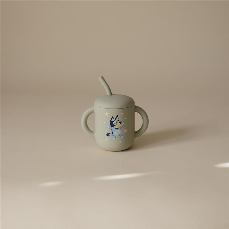 Mushie - Bluey X Mushie Silicone Training Cup + Straw, Bluey Sage Image 3