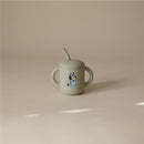 Mushie Silicone Training Cup + Straw - Bluey Sage Image 3