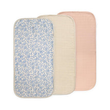 Mushie Changing Pad Liners - 3 Pack - Blue Flowers Combo Image 1