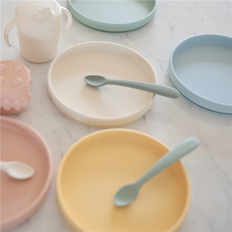 Mushie Classic Silicone Suction Plate - Cambridge Blue Image 5