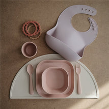 Mushie Silicone Dinnerware Fork & Spoon Set - Blush Image 2