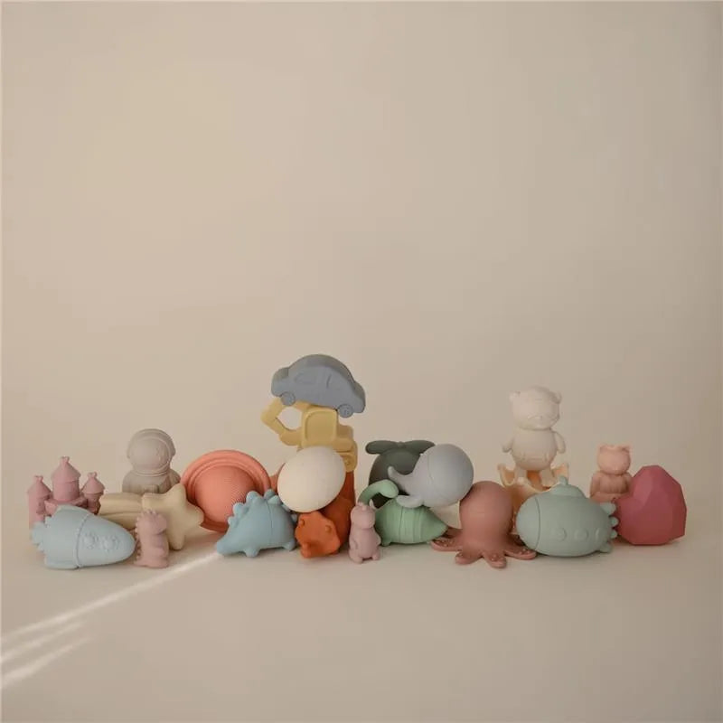 Mushie - Dino Mold Free Bath Play Set, 4 Pack Image 6