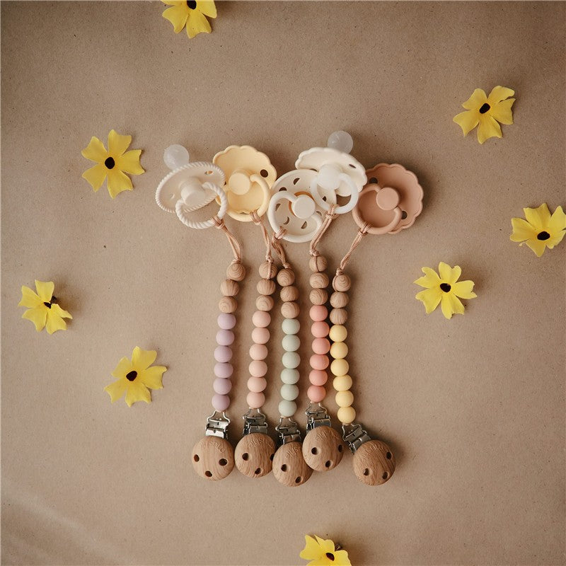 Mushie Eva Pacifier Clip - Mauve Image 6