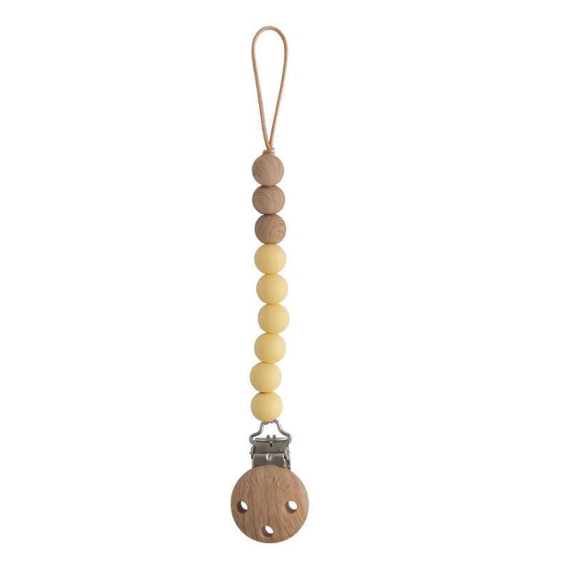 Mushie - Eva Silicone Pacifier Clip, Muted Yellow Image 1