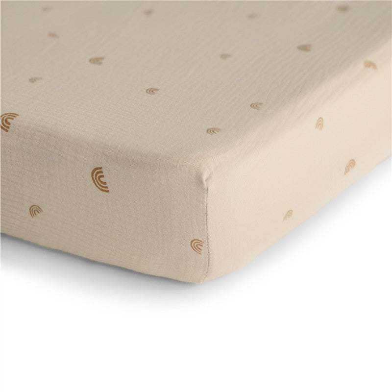 Mushie Extra Soft Organic Muslin Crib Sheet - Rainbow Image 2