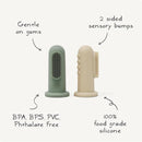 Mushie Baby Finger Toothbrush, Powder Blue/Daffodil Image 2