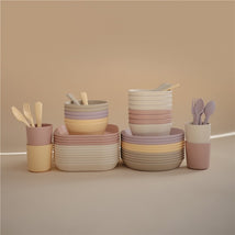 Mushie Silicone Dinnerware Fork & Spoon Set - Pale Daffodil Image 2
