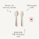 Mushie Silicone Dinnerware Fork & Spoon Set - Pale Daffodil Image 7