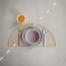 Mushie Silicone Dinnerware Fork & Spoon Set - Powder Blue Image 2