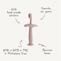 Mushie Silicone Flower Training Toothbrush - Blush Image 2