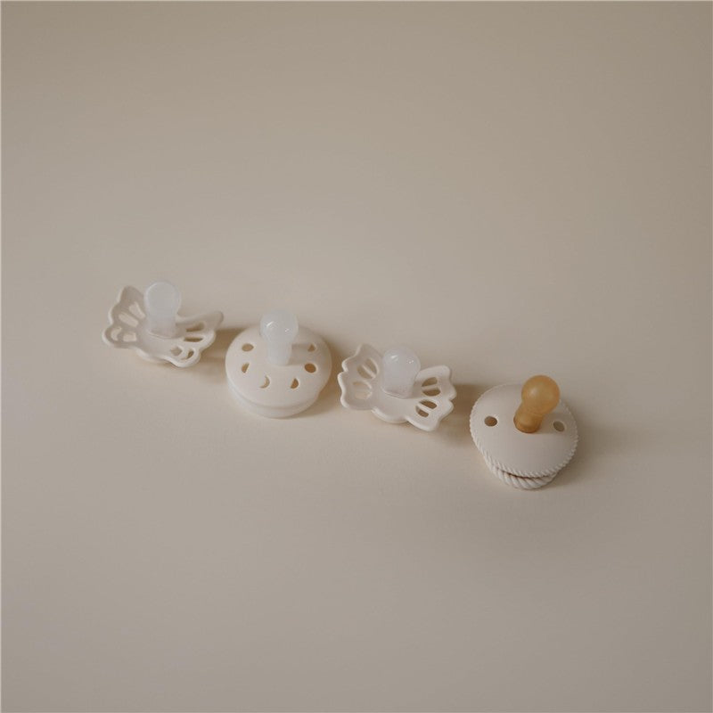 Mushie FRIGG Baby's First Pacifier Set 0-6 Months - Moonlight Sailing Cream 4-Pack Image 4