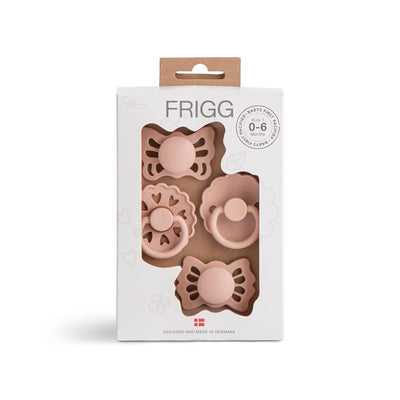 Mushie FRIGG Baby's First Pacifier Set 0-6 Months - Floral Heart Blush 4-Pack Image 1