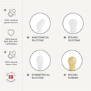 Mushie - Frigg Baby's First Pacifier? Set, Floral Heart 4-Pack, BPA-Free, 0 to 6 Months, Blush Image 3