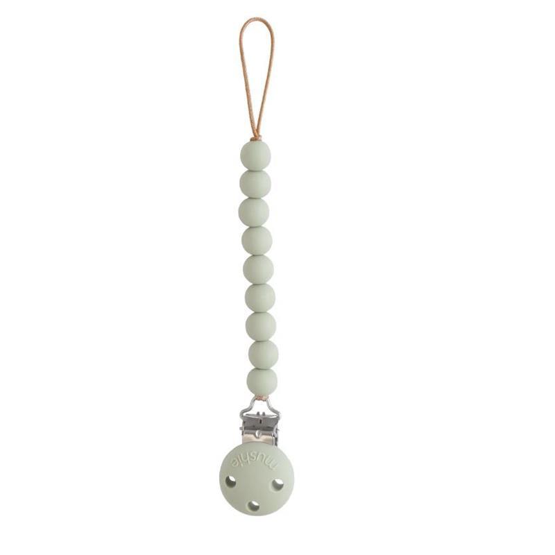 Mushie - Hera Silicone Pacifier Clip, Sage Image 1