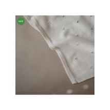 Mushie - Knitted Pointelle Baby Blanket - Ivory Image 3