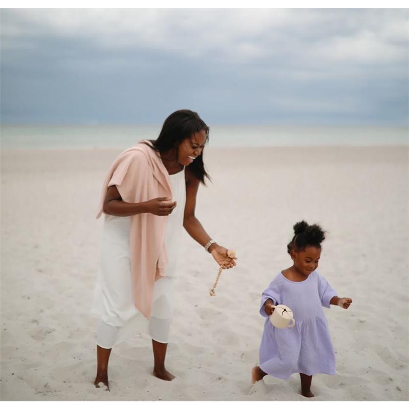 Mushie - Knitted Pointnelle Baby Blanket, Blush Image 3