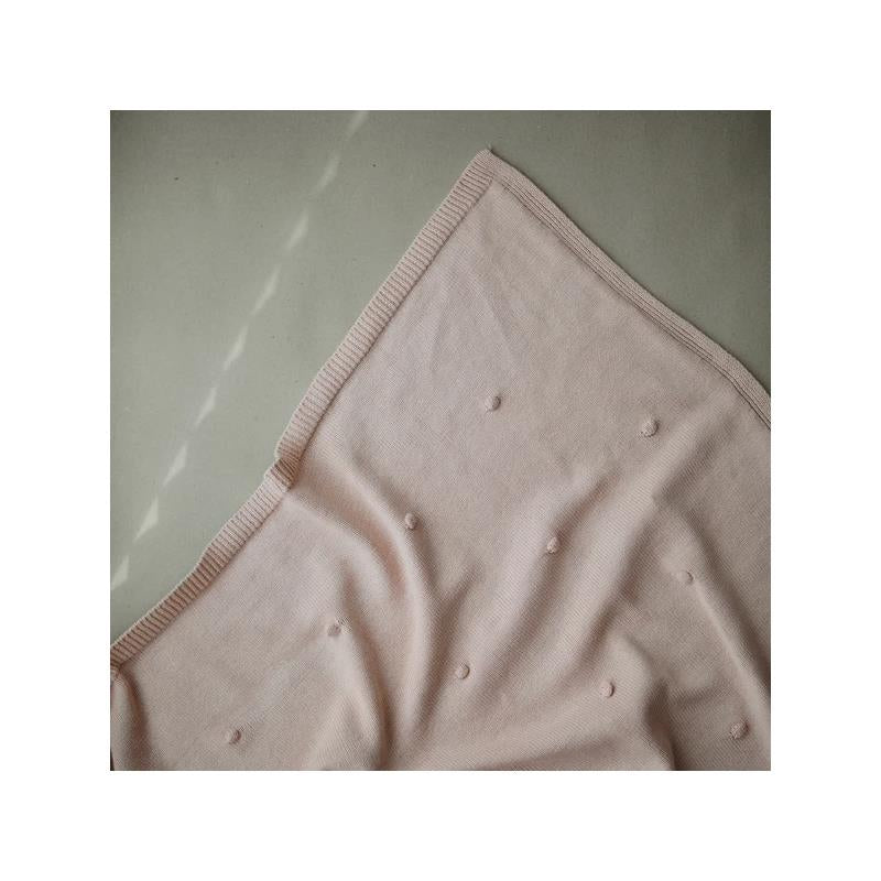Mushie - Knitted Textured Dots Baby Blanket - Blush Image 3