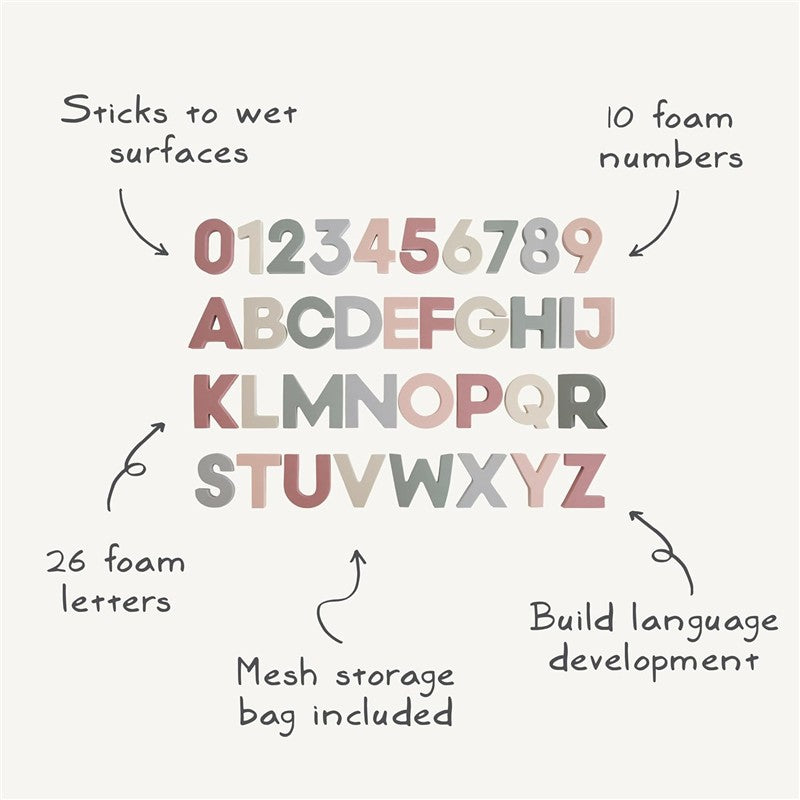 Mushie Foam Letters & Numbers Bath Play Set - Original Image 8