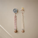 Mushie Linen Pacifier Clip 2-Pack - Blush/Cream Image 3