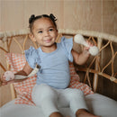 Mushie Linen Pacifier Clip 2-Pack - Blush/Cream Image 6