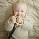 Mushie - Linen Baby Pacifier Clip Holder, Soft Fabric Strap, 2-Pack, Powder BlueDeep Sea Image 4