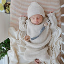 Mushie Linen Pacifier Clip 2-Pack - Powder Blue/Deep Sea Image 4