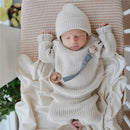 Mushie - Linen Baby Pacifier Clip Holder, Soft Fabric Strap, 2-Pack, Powder BlueDeep Sea Image 7