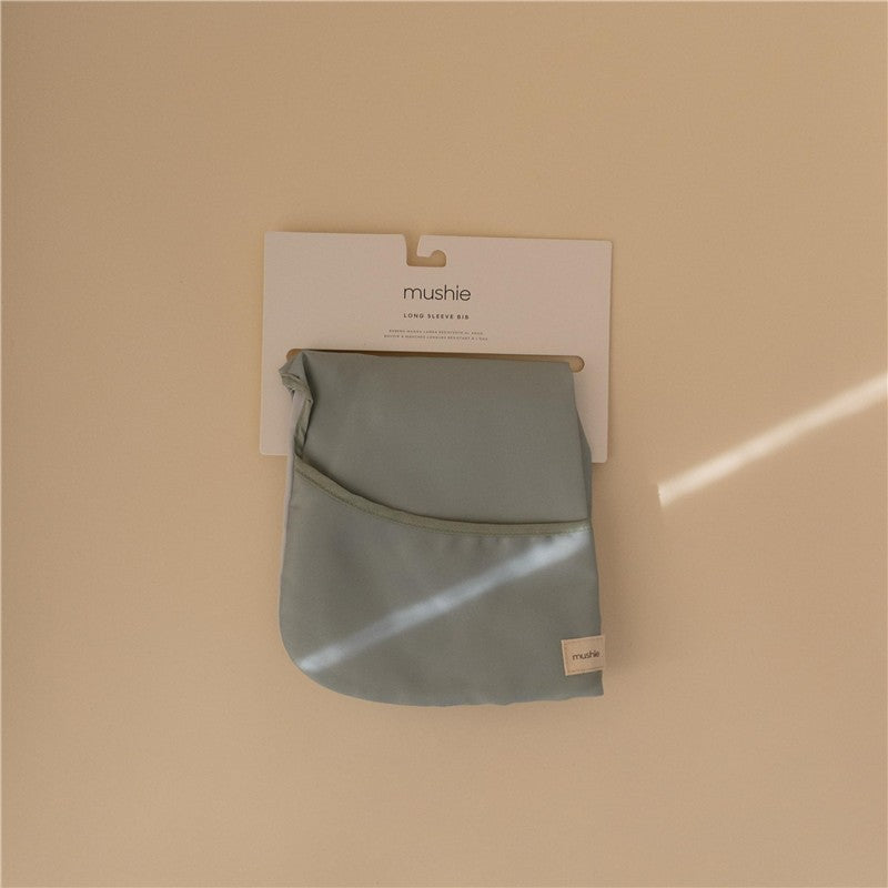 Mushie Long Sleeve Bib - Roman Green Image 3