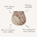 Mushie 2Pk Muslin Burp Cloth Organic Cotton, Natural/Fog Image 5
