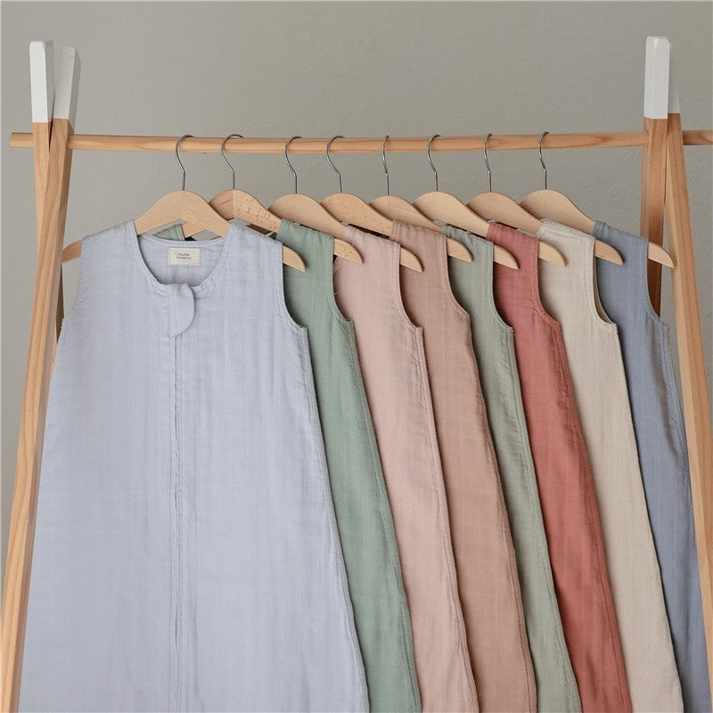 Mushie Muslin Sleep Bag - Baby Blue Image 8