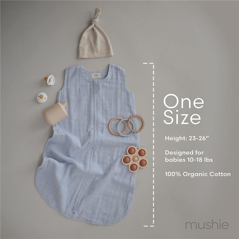 Mushie Muslin Sleep Bag - Fog Image 3