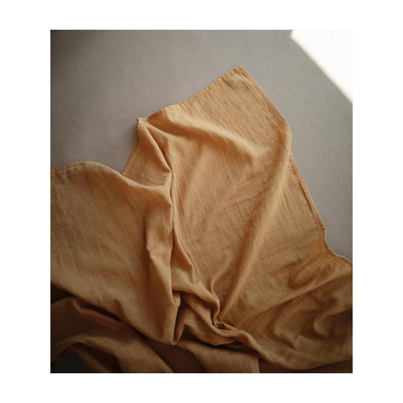 Mushie - Muslin Swaddle Blanket - Fall Yellow Image 3