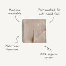 Mushie Organic Cotton Muslin Swaddle Blanket - Fall Yellow Image 10