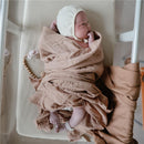 Mushie Organic Cotton Muslin Swaddle Blanket - Natural Image 5