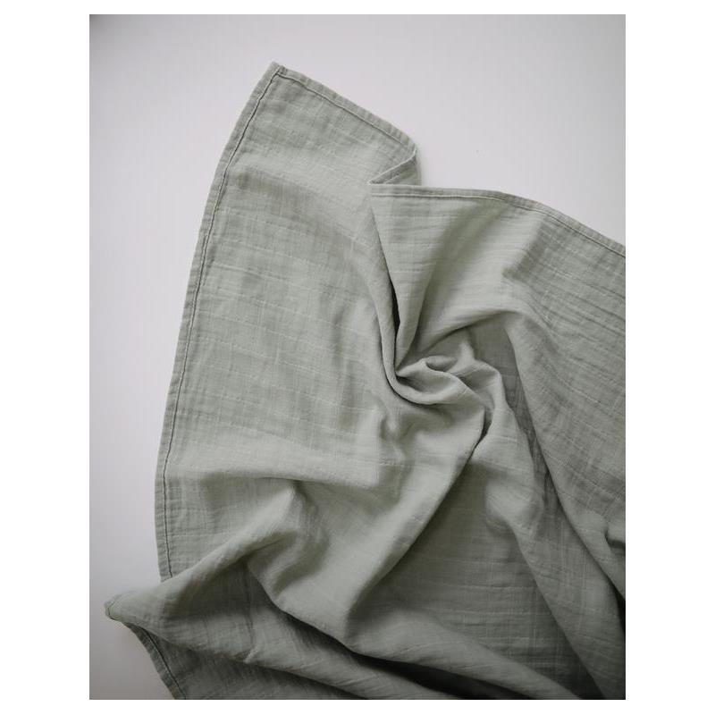 Mushie - Muslin Swaddle Blanket - SAge Image 2