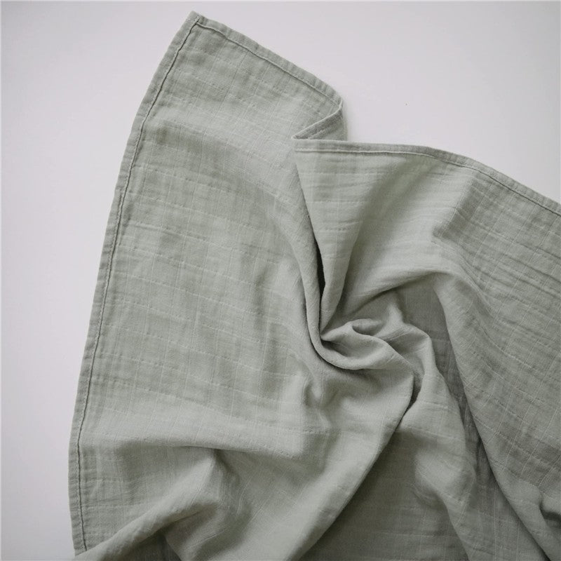 Mushie Organic Cotton Muslin Swaddle Blanket - Sage Image 2
