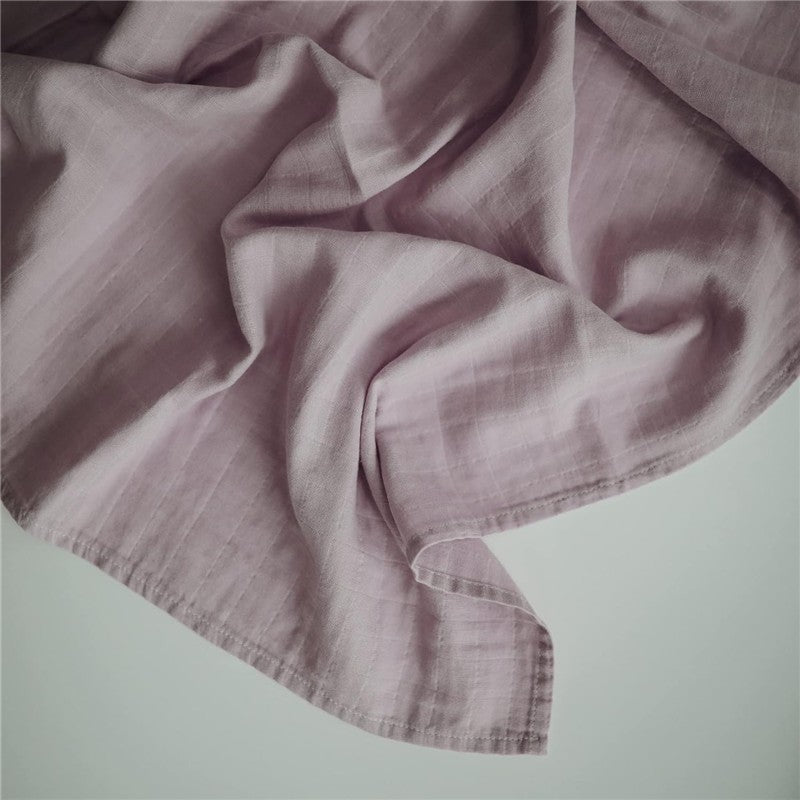 Mushie Organic Cotton Muslin Swaddle Blanket - Soft Mauve Image 2