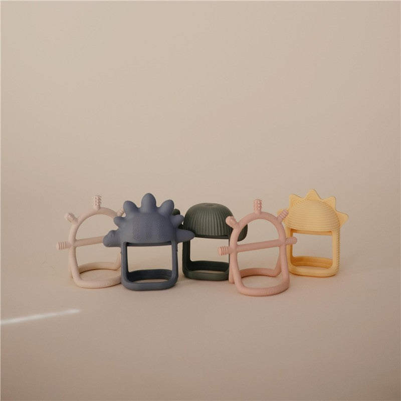 Mushie Silicone No-Drop Sensory Teether - Blush Image 6